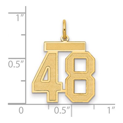 14K Yellow Gold Number 48 Charm – view 2