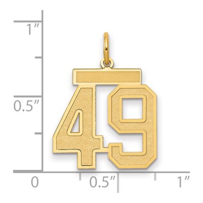 14K Yellow Gold Number 49 Charm – view 2