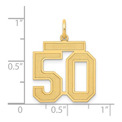 14K Yellow Gold Number 50 Charm – view 3