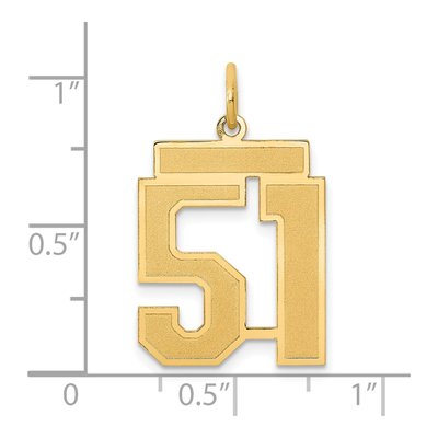 14K Yellow Gold Number 51 Charm – view 3