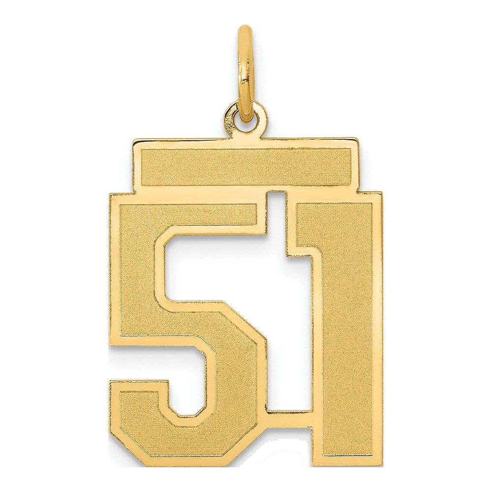 14K Yellow Gold Number 51 Charm