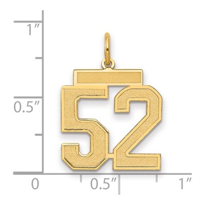 14K Yellow Gold Number 52 Charm – view 2