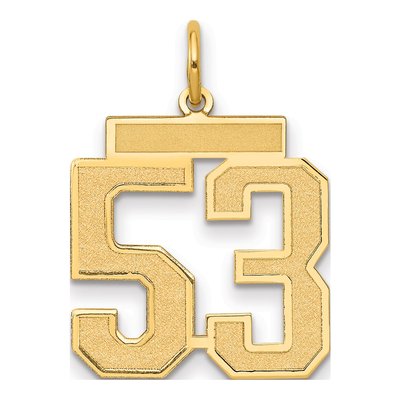 14K Yellow Gold Number 53 Pendant
