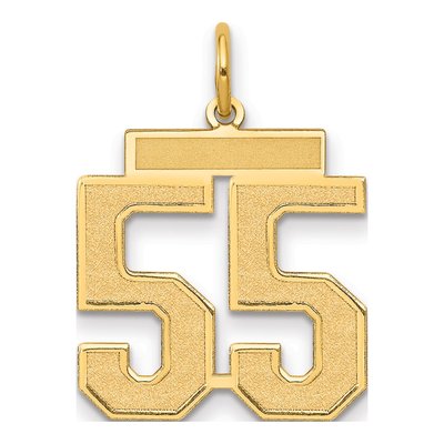 14K Yellow Gold Number 55 Charm