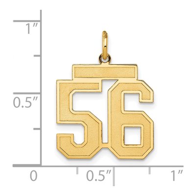 14K Yellow Gold Number 56 Charm – view 3