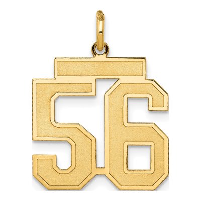 14K Yellow Gold Number 56 Charm