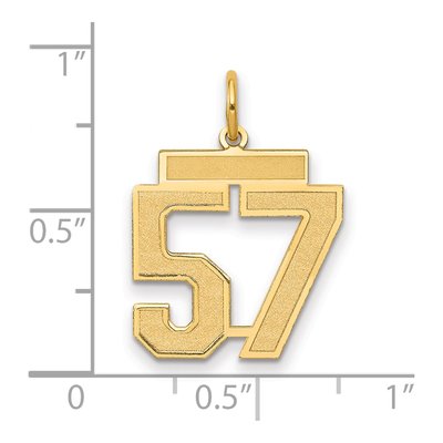14K Yellow Gold Number 57 Charm – view 3