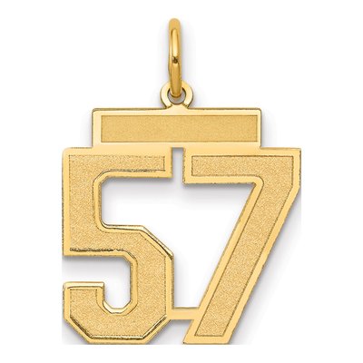 14K Yellow Gold Number 57 Charm