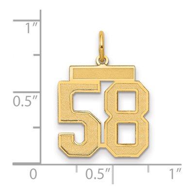 14K Yellow Gold Number 58 Charm – view 2