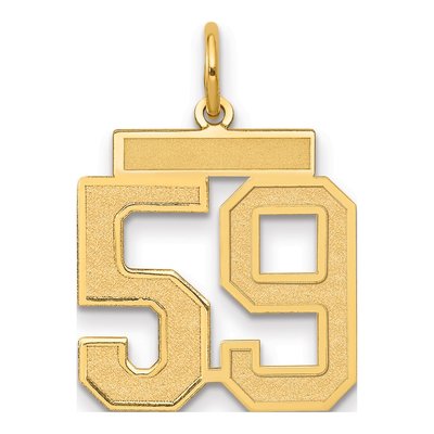 14K Yellow Gold Number 59 Charm