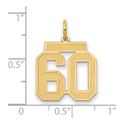 14K Yellow Gold Number 60 Charm – view 2