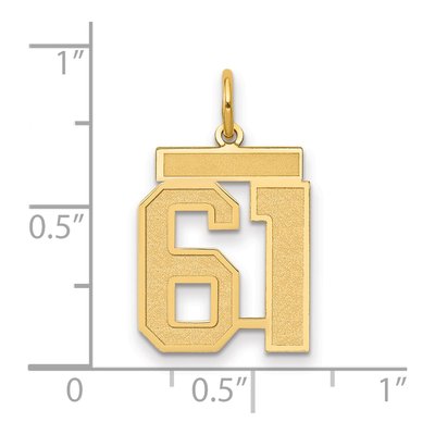 14K Yellow Gold Number 61 Charm – view 2