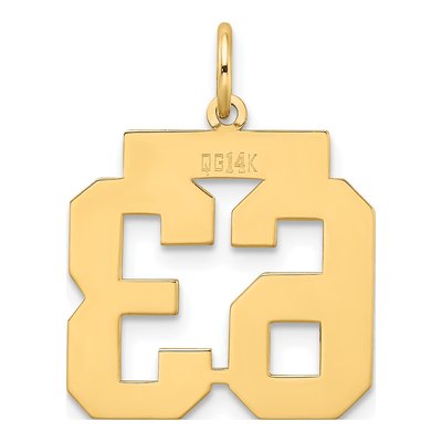 14K Yellow Gold Number 63 Charm – view 3