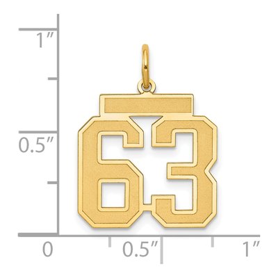 14K Yellow Gold Number 63 Charm – view 4