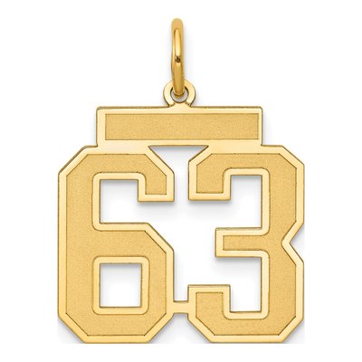14K Yellow Gold Number 63 Charm