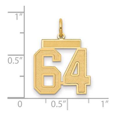 14K Yellow Gold Number 64 Charm – view 2