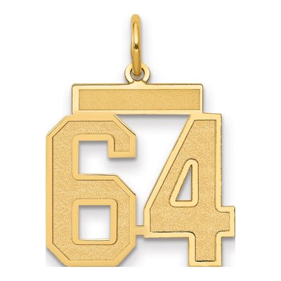 14K Yellow Gold Number 64 Charm