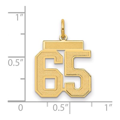 14K Yellow Gold Number 65 Charm – view 2