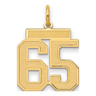 14K Yellow Gold Number 65 Charm