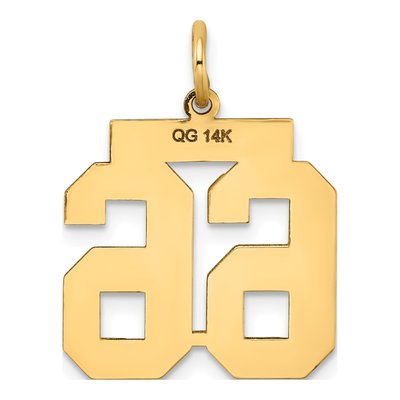 14K Yellow Gold Number 66 Charm – view 4
