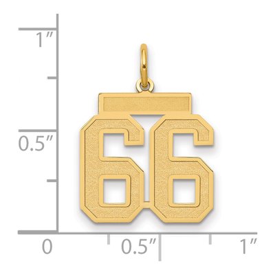 14K Yellow Gold Number 66 Charm – view 5