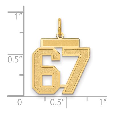 14K Yellow Gold Number 67 Charm – view 2