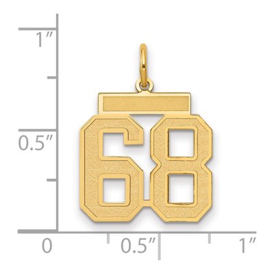 14K Yellow Gold Number 68 Charm – view 2