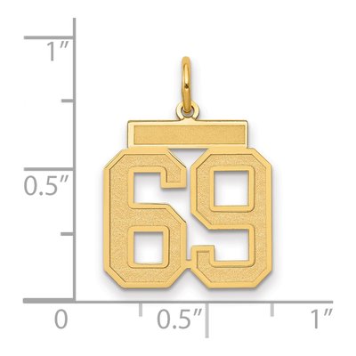 14K Yellow Gold Number 69 Charm – view 2
