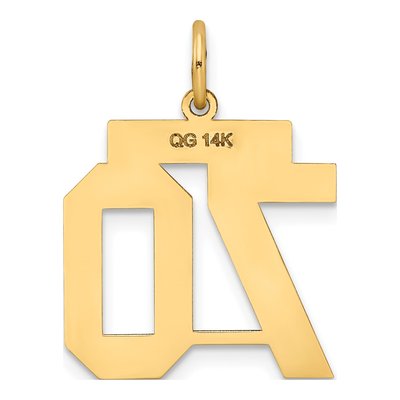 14K Yellow Gold Number 70 Charm – view 3