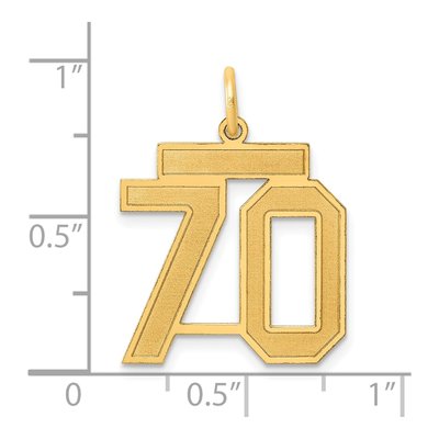 14K Yellow Gold Number 70 Charm – view 4