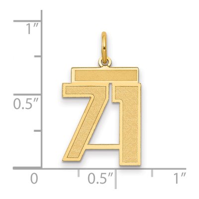14K Yellow Gold Number 71 Charm – view 2