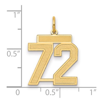 14K Yellow Gold Number 72 Charm – view 2