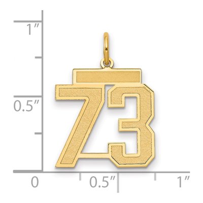 14K Yellow Gold Number 73 Charm – view 2