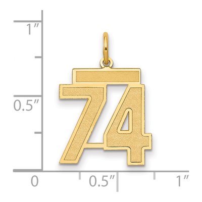 14K Yellow Gold Number 74 Charm – view 2