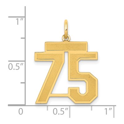14K Yellow Gold Number 75 Charm – view 4