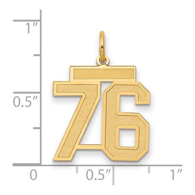 14K Yellow Gold Number 76 Charm – view 2