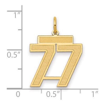 14K Yellow Gold Number 77 Charm – view 2