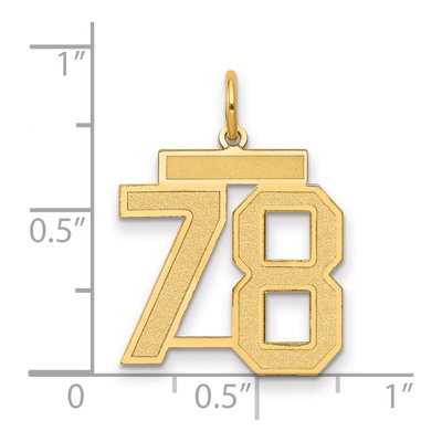14K Yellow Gold Number 78 Charm – view 2