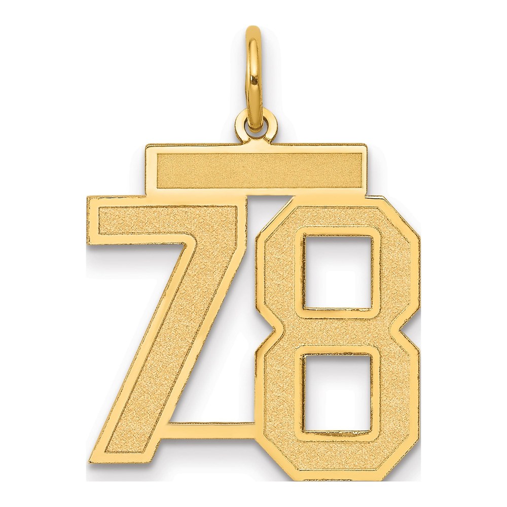 14K Yellow Gold Number 78 Charm