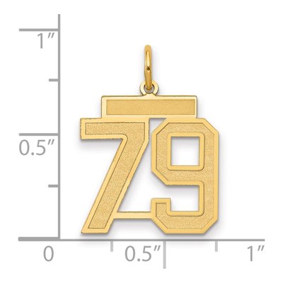 14K Yellow Gold Number 79 Charm – view 2