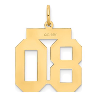 14K Yellow Gold Number 80 Charm – view 3
