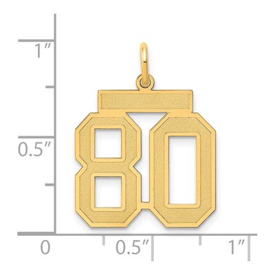 14K Yellow Gold Number 80 Charm – view 4