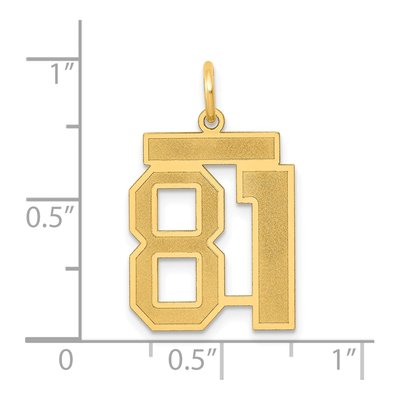 14K Yellow Gold Number 81 Charm – view 3