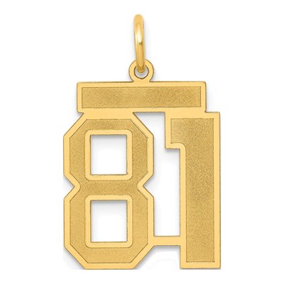 14K Yellow Gold Number 81 Charm