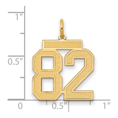 14K Yellow Gold Number 82 Charm – view 2