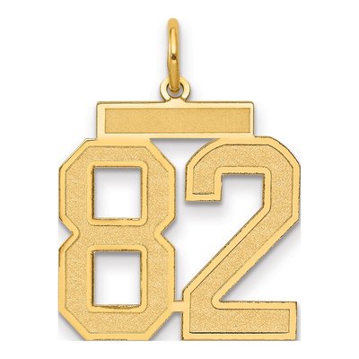 14K Yellow Gold Number 82 Charm