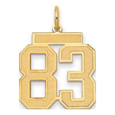 14K Yellow Gold Number 83 Charm