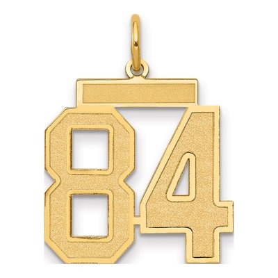 14K Yellow Gold Number 84 Charm