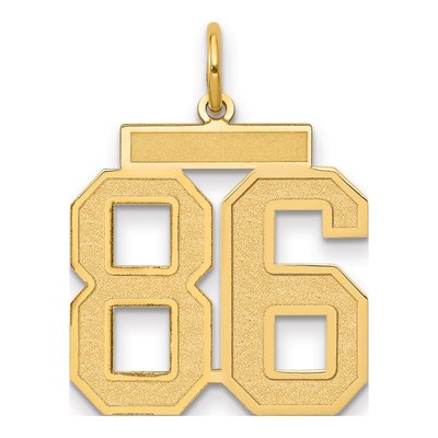 14K Yellow Gold Number 86 Charm