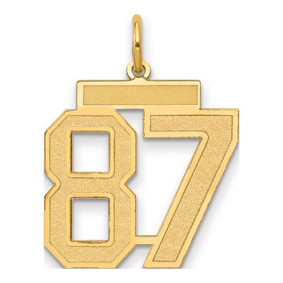14K Yellow Gold Number 87 Pendant